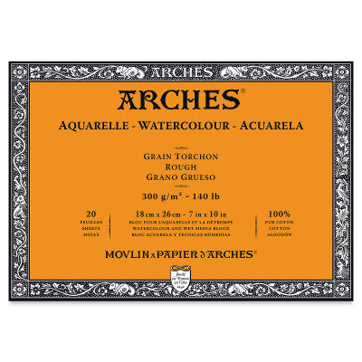 Arches Watercolor Block - 7" x 10", Rough, 20 Sheets