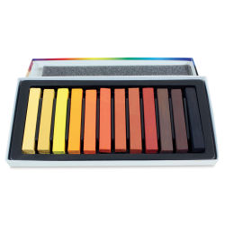 Sargent Art Square Chalk Pastels - Earthtone Colors, Set of 12