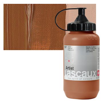 Open in modal - Lascaux Artist Acrylic - Oxide Red, 390 ml Tube and swatch