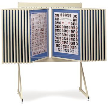 Open in modal - Multiplex Swinging Panel Display - 24" x 36", Beige, 20 Panels, Floor Unit