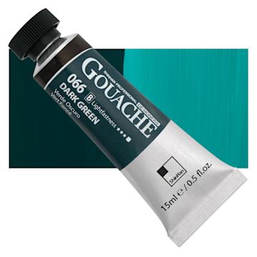 Open in modal - ShinHan Professional Designers Gouache - Dark Green, 15 ml tube and swatch