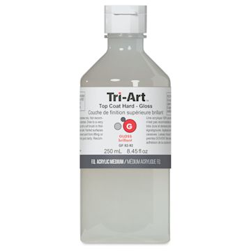 Open in modal - Tri-Art Top Coat Mediums - Front view of bottle of 250 ml Hard Gloss Medium