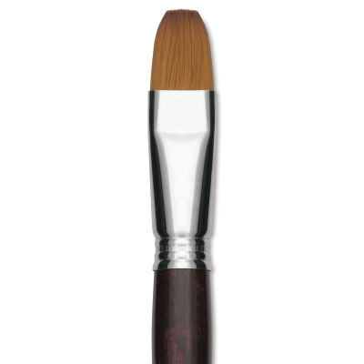 Escoda Prado Tame Synthetic Brush - Bright, Short Handle, Size 20 (Close-up of brush)