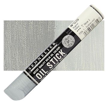Open in modal - Sennelier Artists' Oil Stick - Silver 38 ml stick and swatch