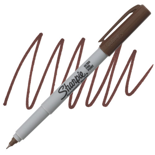 Sharpie ultra fine point permanent markers brown color / 5 Pcs. of Set 