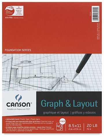 Open in modal - Graph Pad, 8" &times; 8" Grid, 40 Sheets