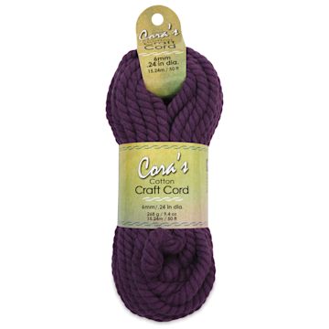 Open in modal - Pepperell Cotton Craft Cord - Plum, 6 mm, 50 ft - front