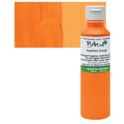 Tri-Art Liquid Artist Acrylics - Naphthol Orange, 120 ml bottle