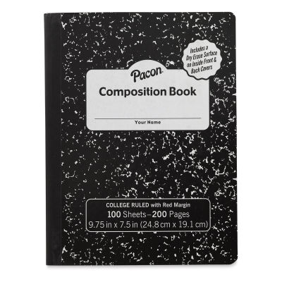 Pacon Composition Book with Dry Erase Surface - 9/32" Rule (front cover)