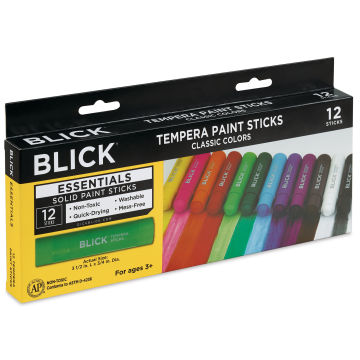 Blick Essentials Tempera Paint Sticks - Set of 12 front of package