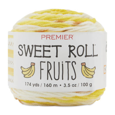 Premier Yarn Sweet Roll Fruits Yarn - Banana (side view with label)