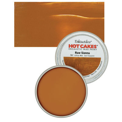 Enkaustikos Hot Cakes Encaustic Wax Paint - Raw Sienna, 45 ml tin