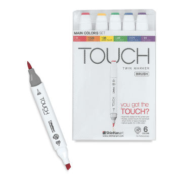 ShinHan : Touch Twin 12 Brush Marker Pen Set : Main Colors