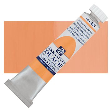 Open in modal - Royal Talens Gouache - Naples Yellow Red, 20 ml Tube and swatch