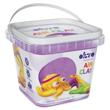 Open in modal - OKTO Sensory Art Air Clay Bucket - Purple - front of packaging