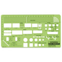Chartpak Rapidesign Architectural Template - Office Plan, 1/8