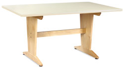 Diversified Spaces Planning Table - Angled view of table with Almond Laminate Top