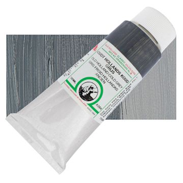 Open in modal - Old Holland Classic Oil Color - Old Holland Cold Gray, 125 ml tube and swatch