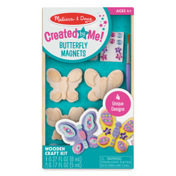 Created by Me Magnets Wooden Craft Kits - Front of package of Butterfly Magnets
