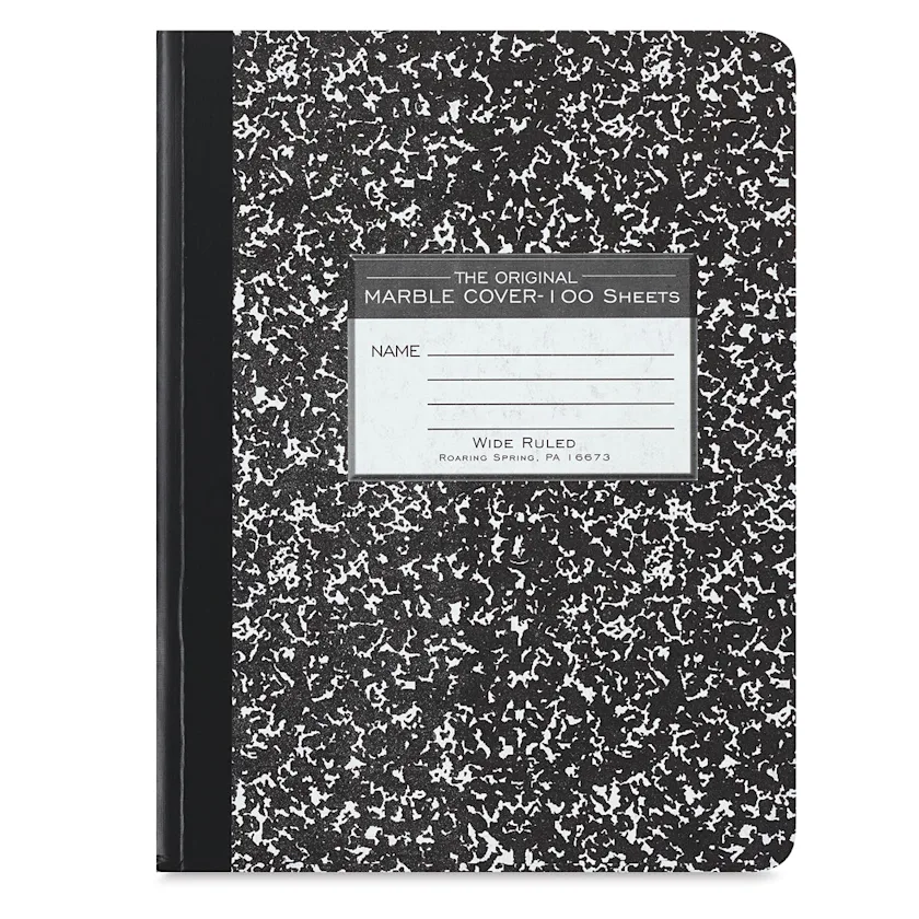 Roaring Spring Composition Notebook - Ruled, Black Cover, 9-3/4