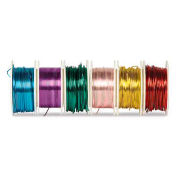 Silver Plated Copper Wire - Bright Colors, Set of 6 Spools, 22 Gauge x ...