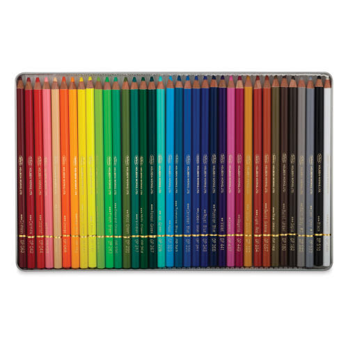 Holbein Artists' Colored Pencils - Assorted Tones, Set of 36, Tin Box