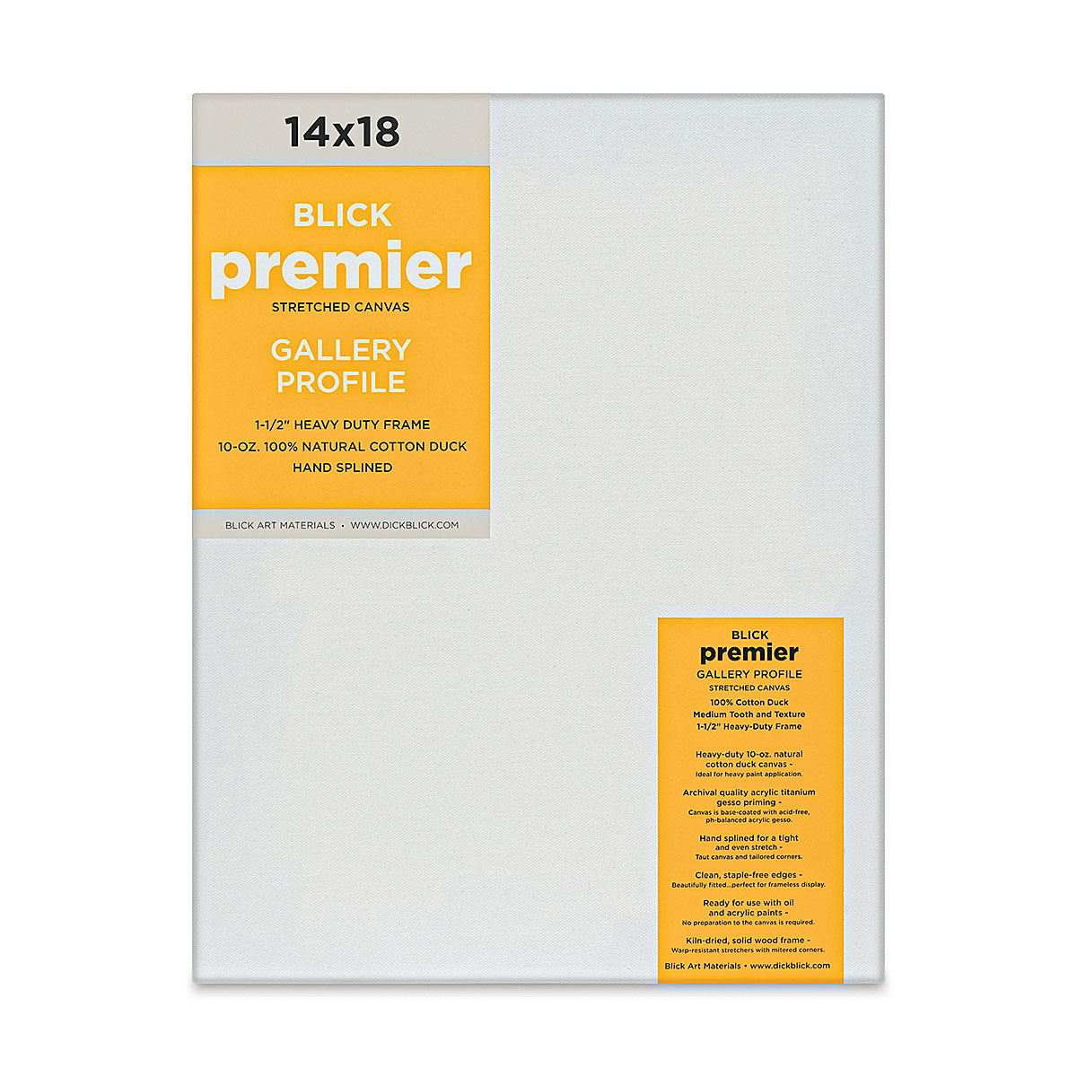 Blick Premier Stretched Cotton Canvas - Gallery Profile, Back-Stapled, 60 x 72, Pkg of 5