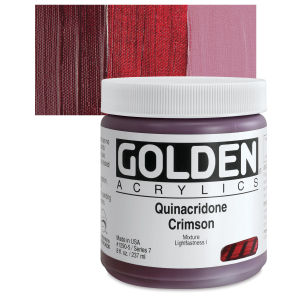 Golden Heavy Body Artist Acrylics - Quinacridone Crimson, 8 oz Jar