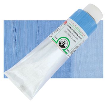 Open in modal - Old Holland Classic Oil Color - King's Blue Light, 225 ml tube and swatch