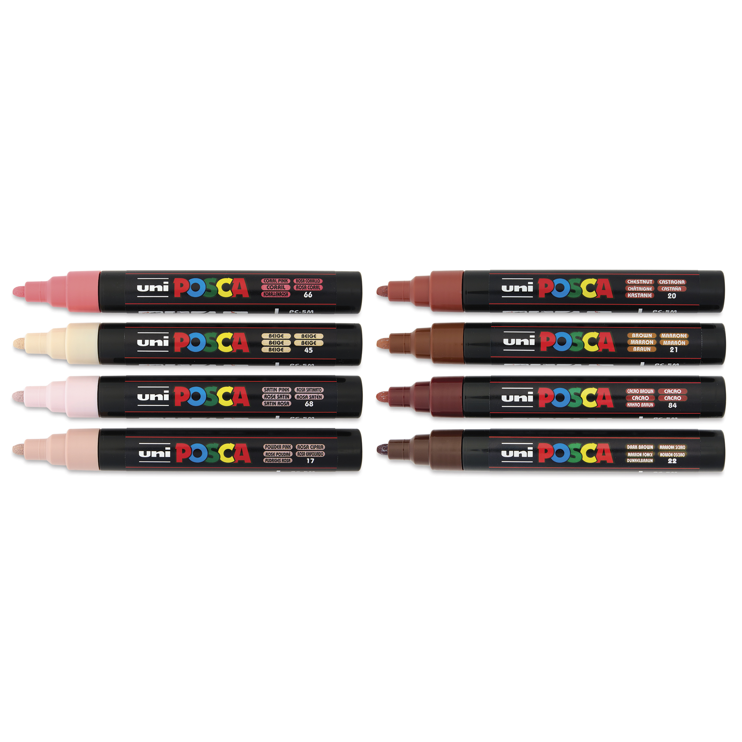 Posca Paint Markers - Set of 8, Portrait Colors, Medium Tip, 2.5