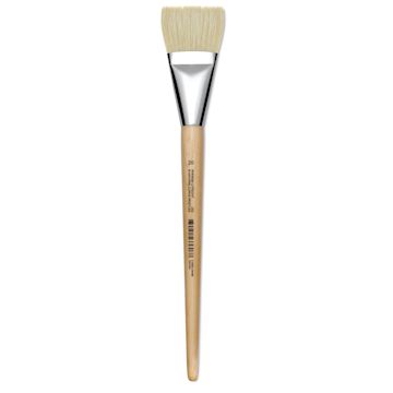 Open in modal - Utrecht Rhenish Pure Hog Bristle Brush - Bright, Size 20, Long Handle (full length)