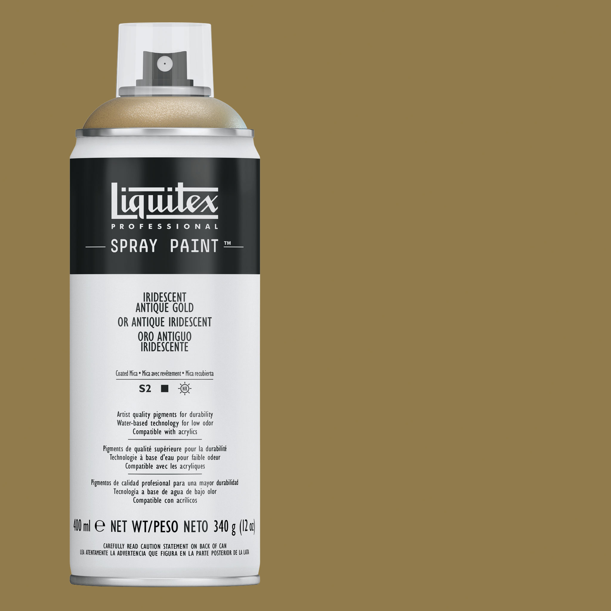 Liquitex Professional Spray Paint - Iridescent Antique Gold, 400 ml can