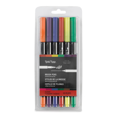 Brea Reese Dual Tip Brush Pens - Front of package of 12 pc Classic colors
