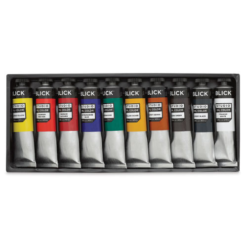 Blick Studio Oil Colors - Starter Set, Set of 10 colors, 40 ml