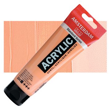 Open in modal - Amsterdam Standard Series Acrylic Paint - Naples Yellow Red, 120 ml Tube and swatch