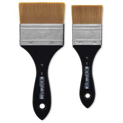 Utrecht Synthetic Varnish Brushes - 2" and 3" brushes shown upright