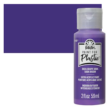 Open in modal - FolkArt Paint for Plastic - Grape Soda, 2 oz bottle and swatch