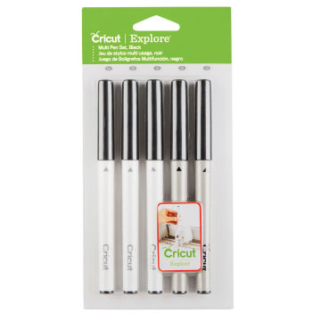 Cricut Pen Set - Front of blister package of Black Multi Tip Set of 5