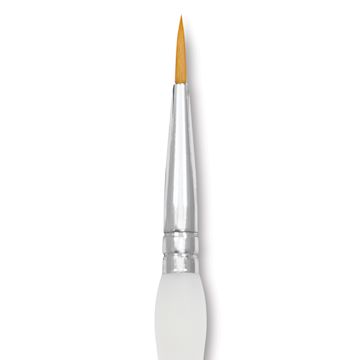 Open in modal - Royal & Langnickel Soft Grip Golden Taklon Brush - Round, Short Handle, Size 2, close-up