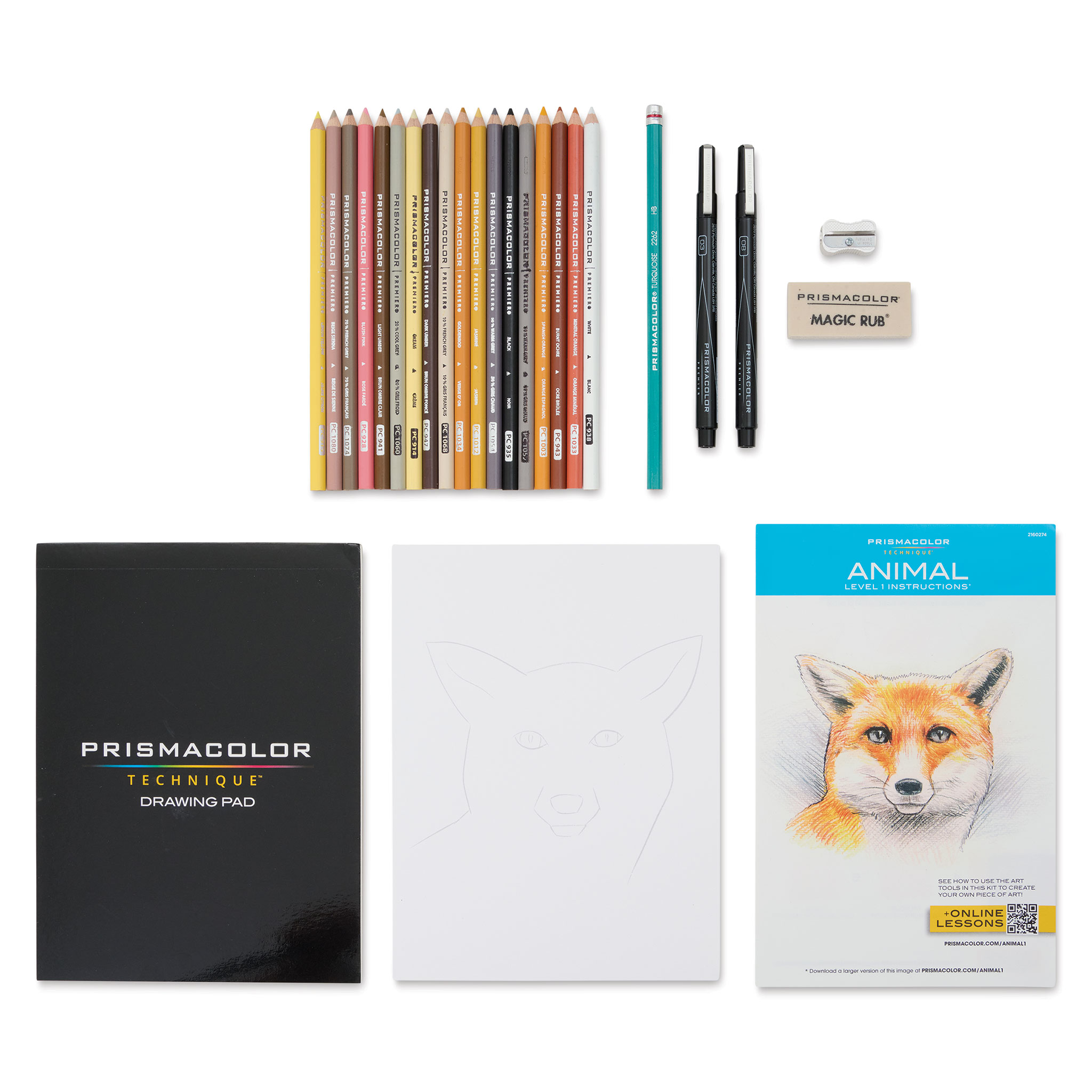 Prismacolor Technique Animal Drawing Set - Level 1, Drawing and