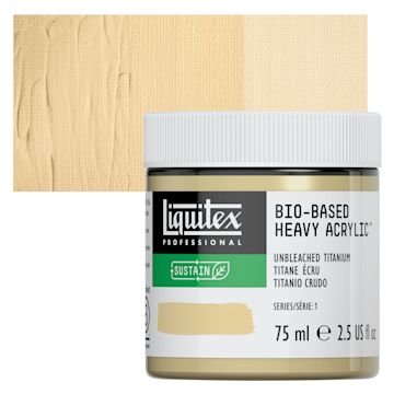 Open in modal - Liquitex Bio-Based Heavy Acrylic Paint - Unbleached Titanium, 75 ml jar and swatch