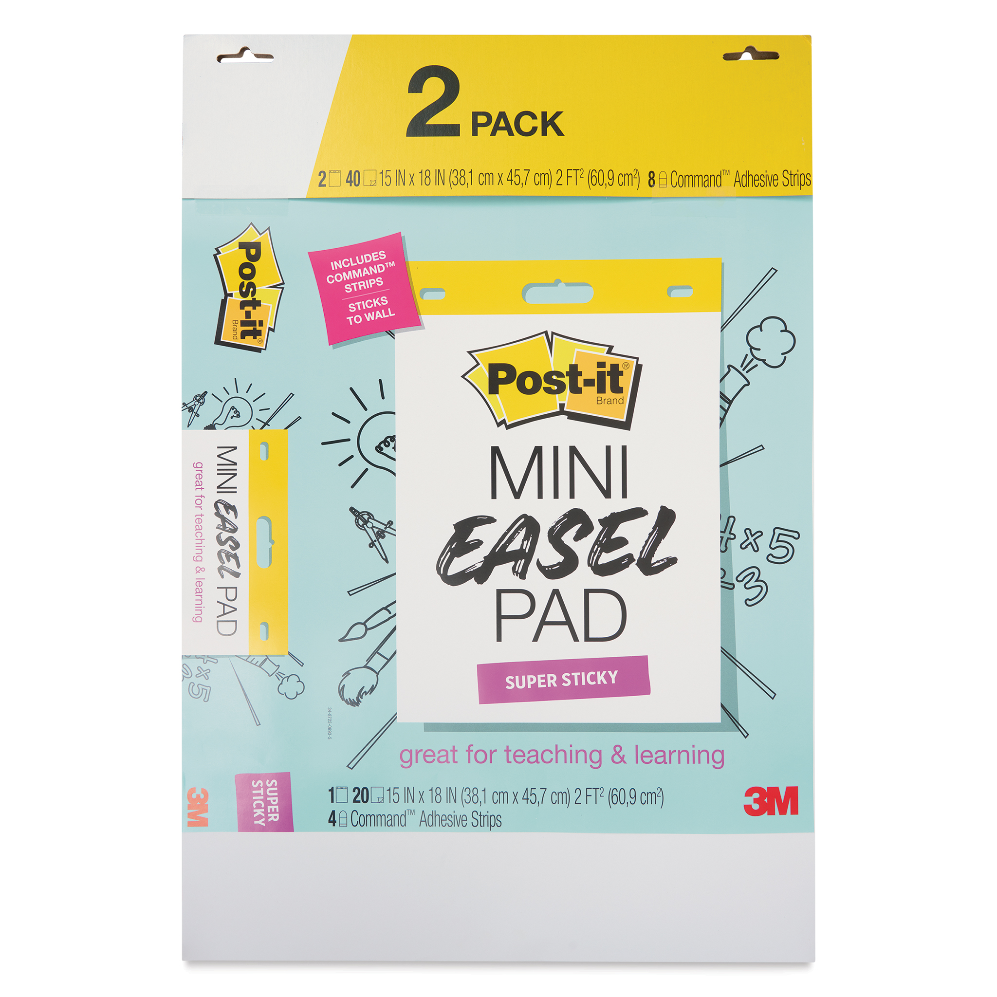 Post-it Self-Stick Dry Erase Sheets, 7 in x 11.3 in, White, 15