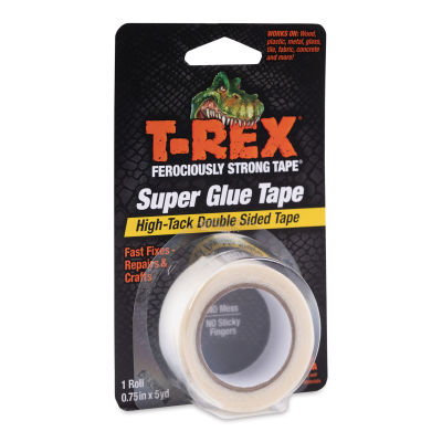 T-REX Super Glue Tape - Double-sided, 0.75" x 5 yds (Front of package)
