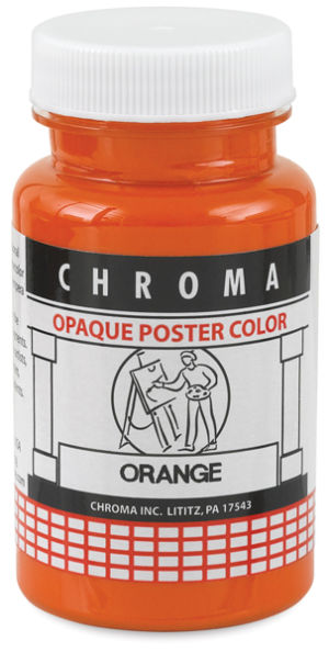 Chroma Opaque Poster Color - Orange, 3.5 oz Jar