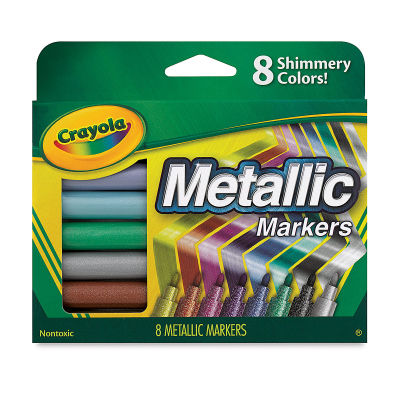 Crayola Metallic Markers - Front of package showing markers in window slot