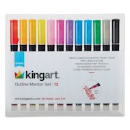 Kingart Outline Metallic Markers Set