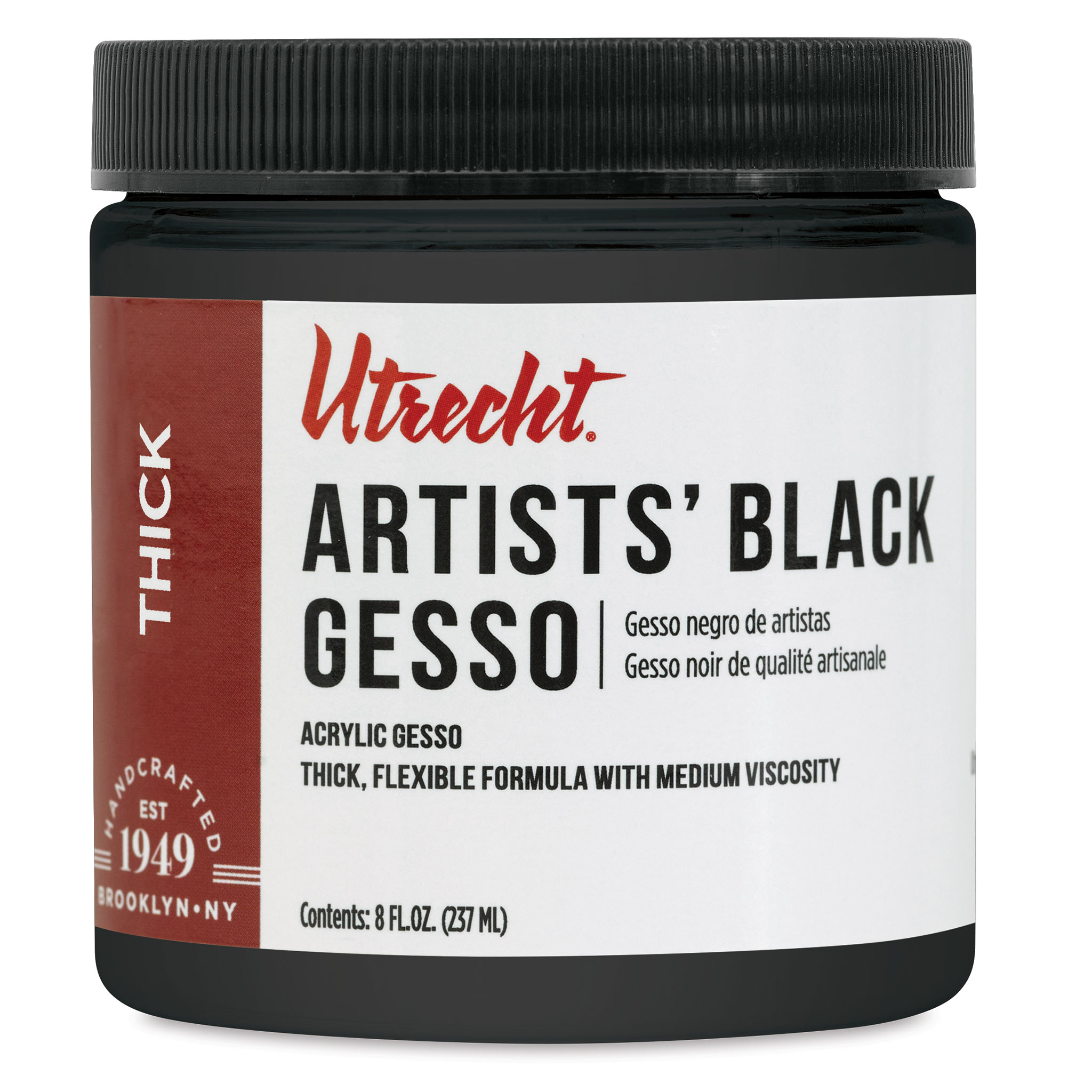 Utrecht Artists' Acrylic Gesso - Black, 32 oz