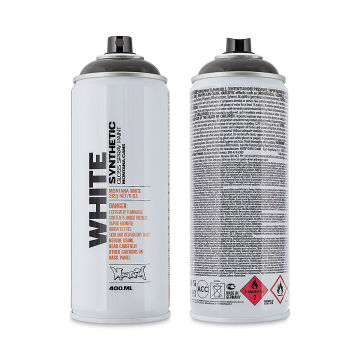 Montana White Spray Paint - B-52, 400 ml (Front and back of spray can)