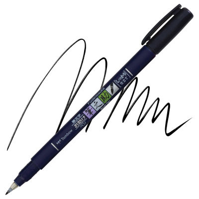 Tombow Fudenosuke Brush Pen - Black, Hard Tip