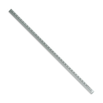 Westcott Aluminum Yard/Meter Stick - Angled view of yardstick showing inches and millimeters
